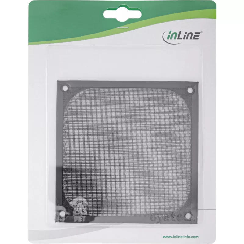 InLine Fan grid aluminum filter, black, 120x120mm