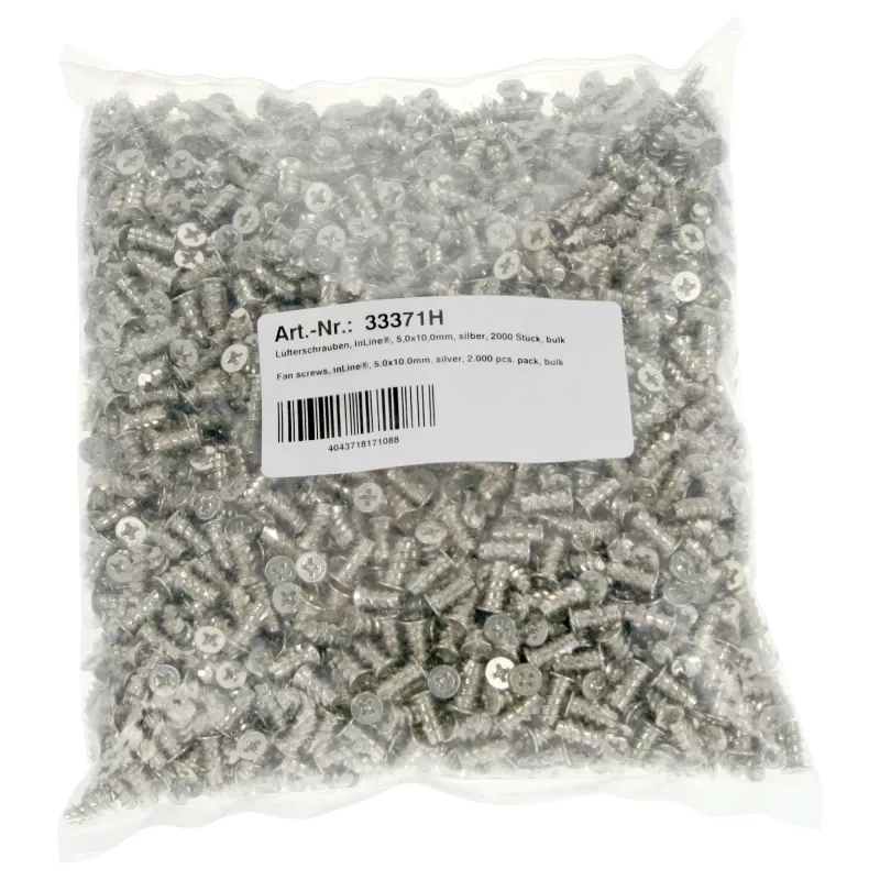InLine Fan Screws 5.0x10.0mm silver 2.000 pcs. pack