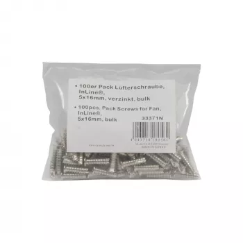 InLine Fan Screws 5x16mm silver 100 pcs. pack