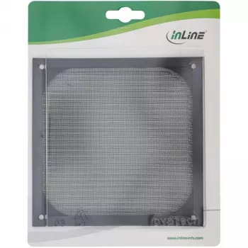 InLine Fan grid aluminum filter, black, 140x140mm