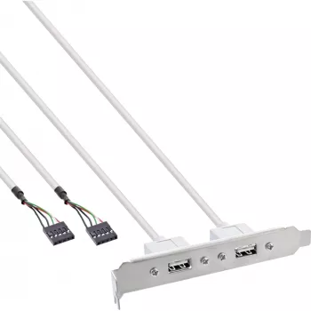 InLine Slot Bracket 2x USB 2.0 Type A female to 2x 5 Pin internal header 0.3m