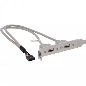 InLine USB 2.0 Slot Bracket 2x USB Type A female to 1x 10Pin Connector 0.35m