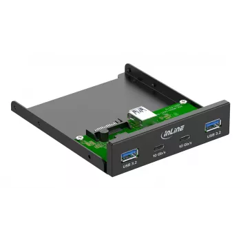 InLine 33456C drive bay panel 8.89 cm (3.5 inch) I/O ports panel Black