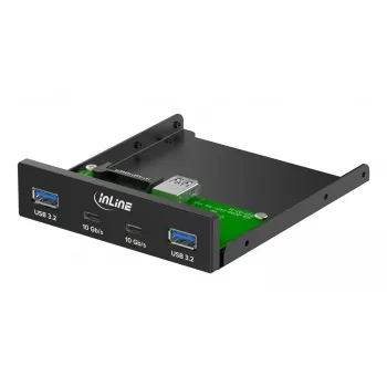 InLine 33456C drive bay panel 8.89 cm (3.5 inch) I/O ports panel Black