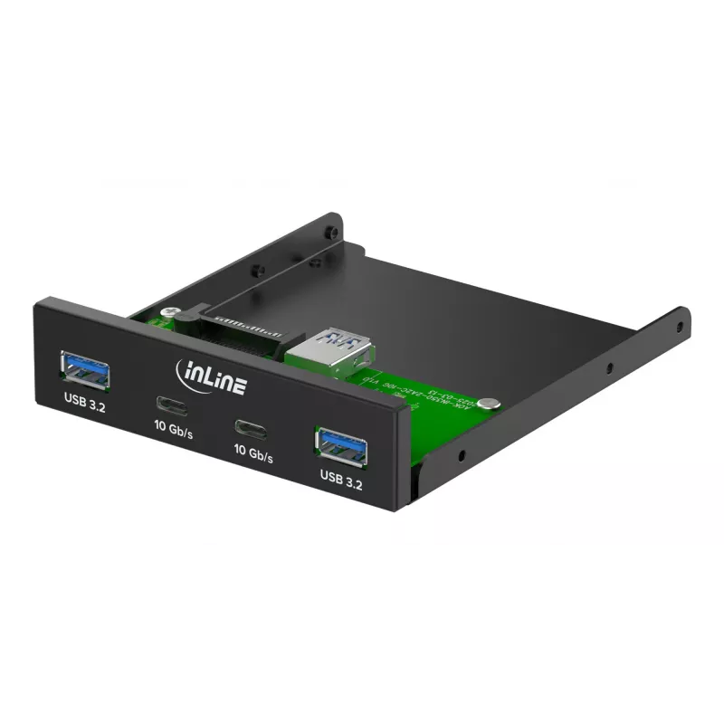 InLine 33456C drive bay panel 8.89 cm (3.5 inch) I/O ports panel Black