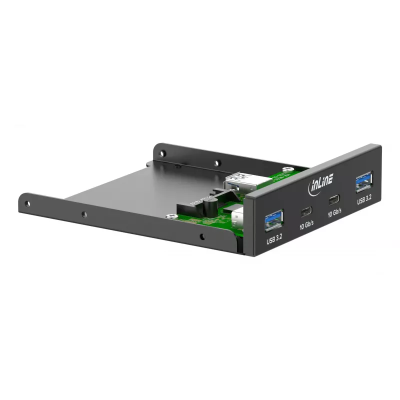 InLine 33456C drive bay panel 8.89 cm (3.5 inch) I/O ports panel Black