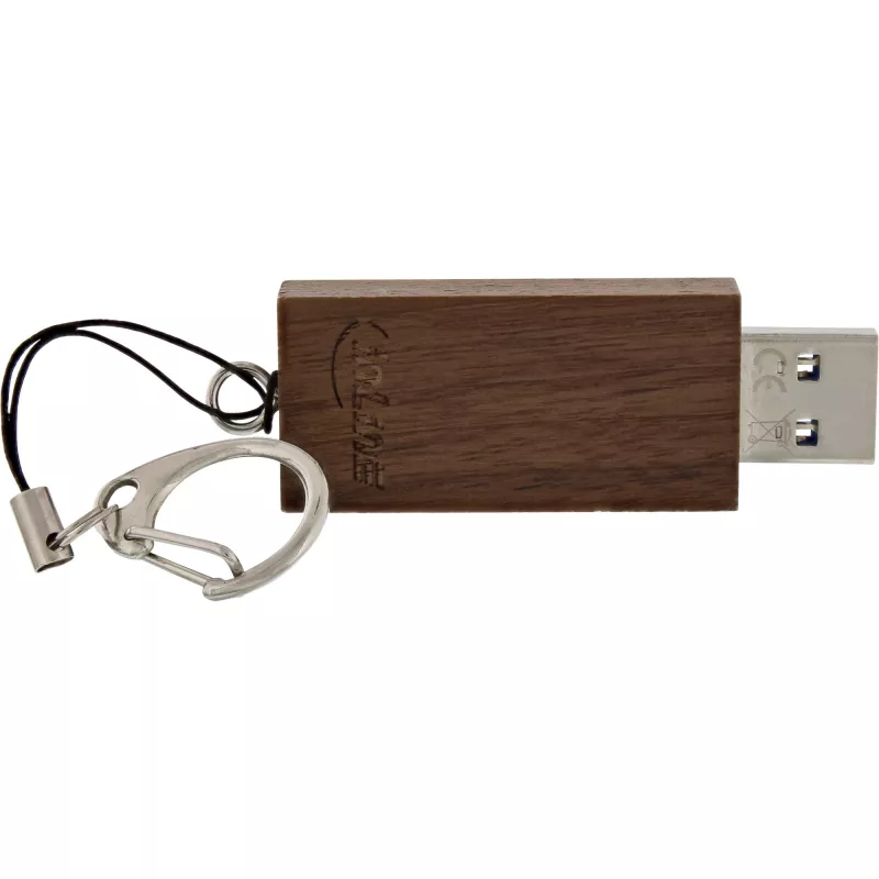 InLine USB 3.0 Flash drive, woodline walnut, with Keychain, 8GB