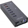 InLine USB 3.2 Gen.1 7 Port Hub Aluminium Case with 2.5A Power Supply, black
