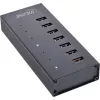 InLine USB 3.2 Gen.1 7 Port Hub Aluminium Case with 2.5A Power Supply, black