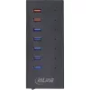 InLine USB 3.2 Gen.1 7 Port Hub Aluminium Case with 2.5A Power Supply, black
