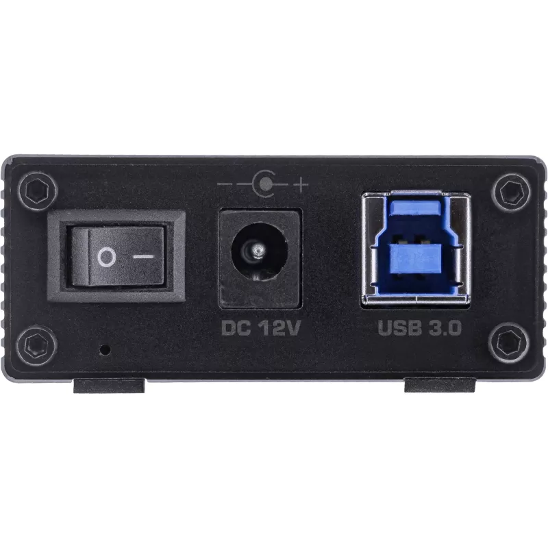 InLine USB 3.2 Gen.1 7 Port Hub Aluminium Case with 2.5A Power Supply, black