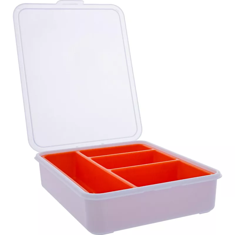 InLine Small Components Box, 4 compartments, 180x140x40mm, orange