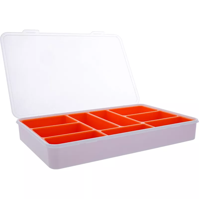 InLine Small Components Box, 9 compartments, 290x185x45mm, orange