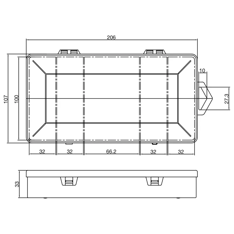 InLine Small Components Box, 5 compartments, 206x107x33mm, transparent