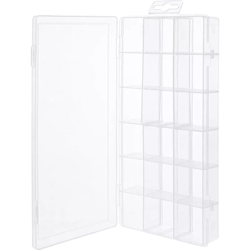InLine Small Components Box, 18 compartments, 207x110x27mm, transparent