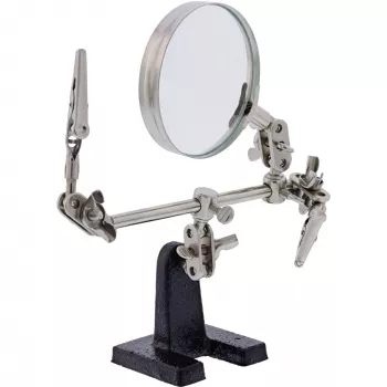 Holder with magnifier InLine 43046I Universal Black Chrome