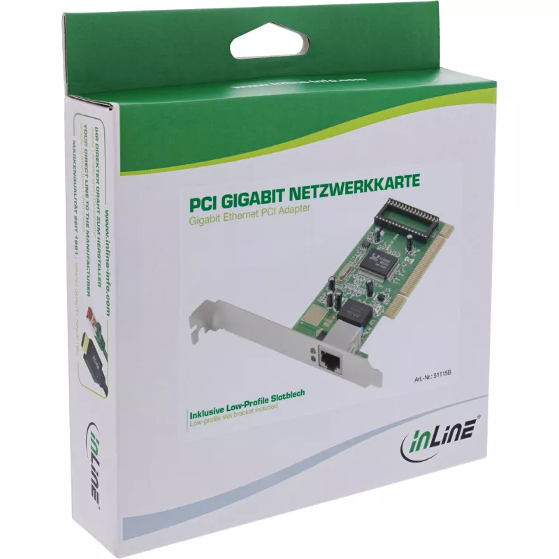 InLine Gigabit Ethernet PCI Adapter 1x RJ45 Host interface PCI