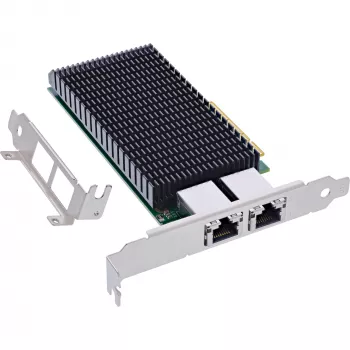 InLine Dual 10-Gigabit network card, 2x RJ45 10Gb/s, PCIe x8, incl. LP bracket