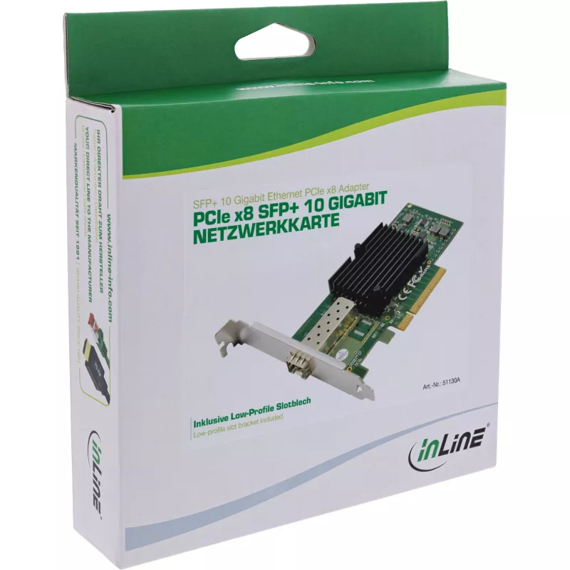 InLine 10 Gigabit network card, 1x SFP+, PCIe x8, incl. low profile bracket