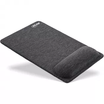 InLine mouse pad with wrist-rest, textile, black