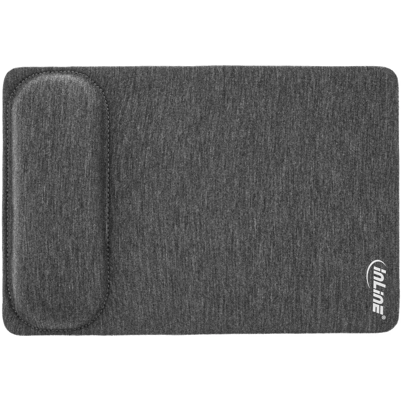 InLine mouse pad with wrist-rest, textile, black