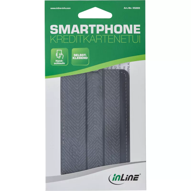 InLine Smartphone Credit Card Case, with hand strap, black
