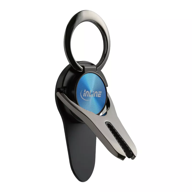 InLine smartphone 3-in-1 car holder, stand, finger holder, blue