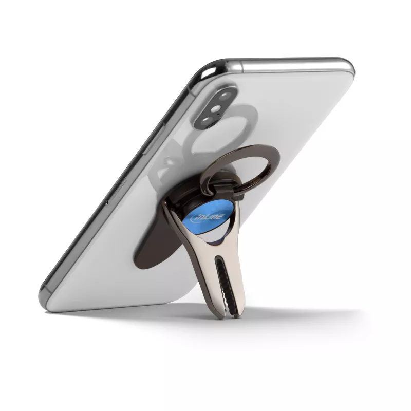 InLine smartphone 3-in-1 car holder, stand, finger holder, blue