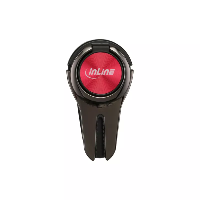InLine smartphone 3-in-1 car holder, stand, finger holder, red