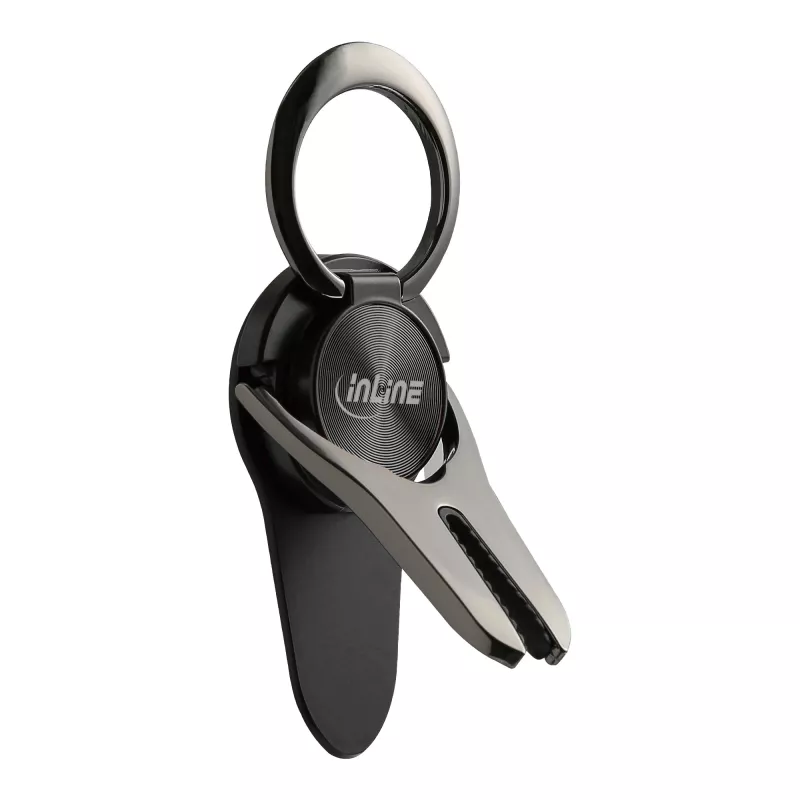 InLine smartphone 3-in-1 car holder, stand, finger holder, black