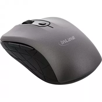 InLine Mouse 3-in-1, Bluetooth + 2x 2.4GHz, 5 buttons, optical, grey/black