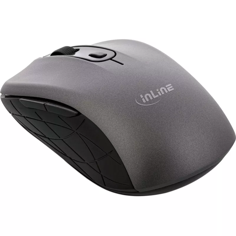 InLine Mouse 3-in-1, Bluetooth + 2x 2.4GHz, 5 buttons, optical, grey/black