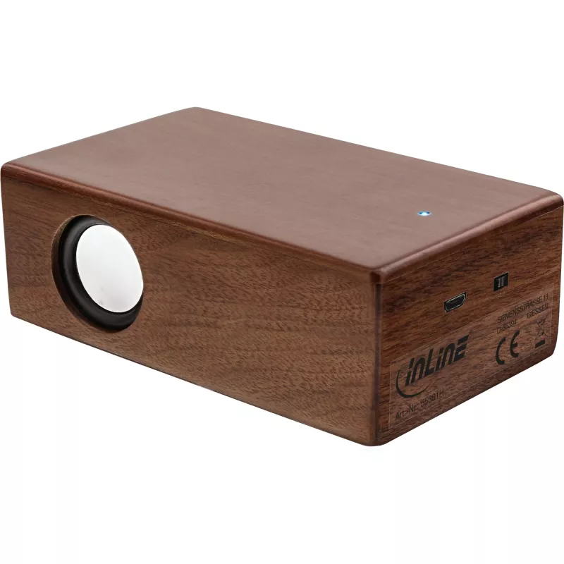 InLine woodbrick, Induction speaker in real wooden case
