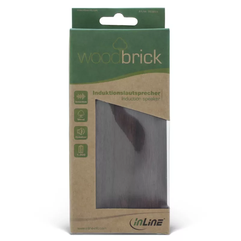 InLine woodbrick, Induction speaker in real wooden case