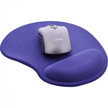 InLine Mouse pad, gel wrist rest, 230x205x20mm, blue