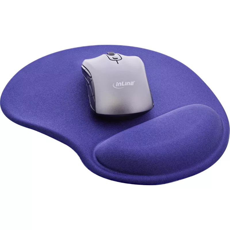 InLine Mouse pad, gel wrist rest, 230x205x20mm, blue