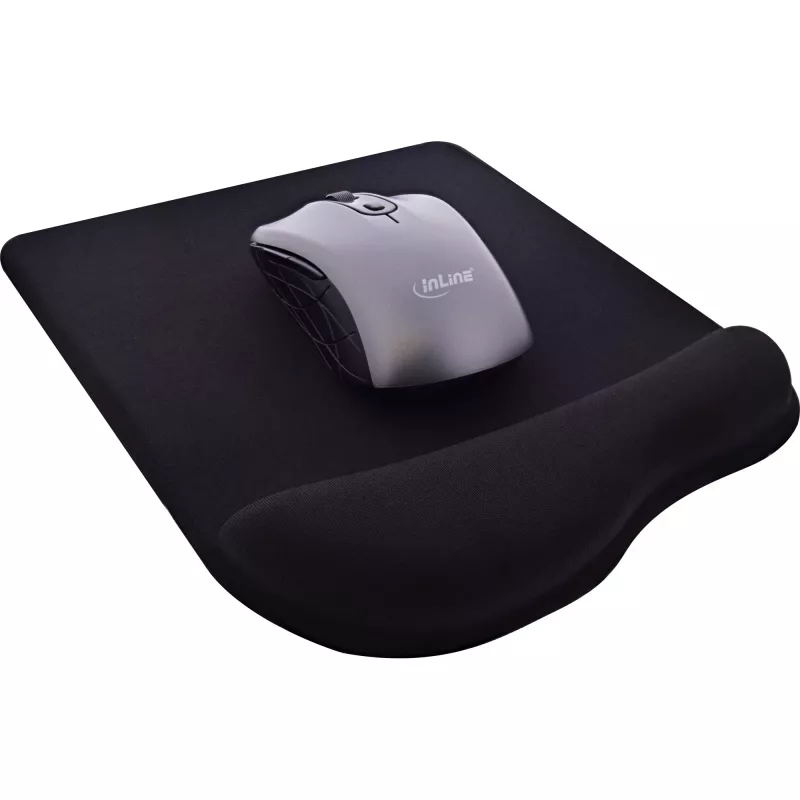 InLine Mouse pad, gel wrist rest, 235x185x25mm, black