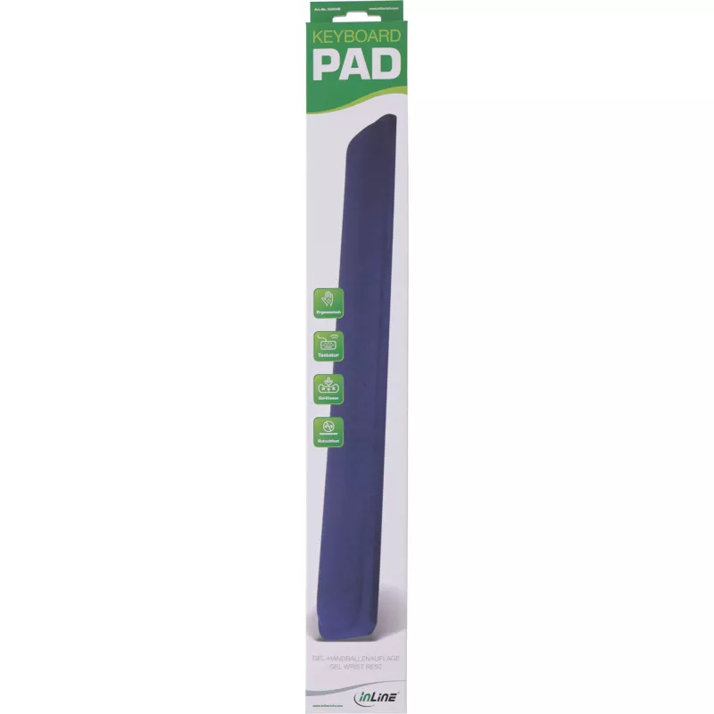 InLine Keyboard with gel wrist rest, blue, 464x60x23mm,