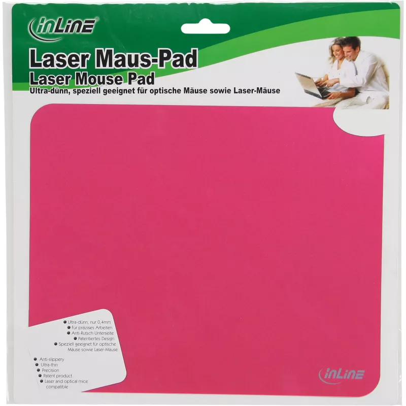 Mouse pad InLine 55456R laser ultra-thin red 220x180x0.4mm