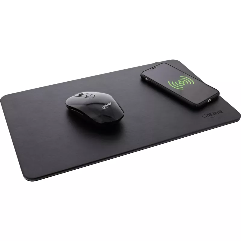InLine Mouse pad, wireless charging, 370x225x7mm, black