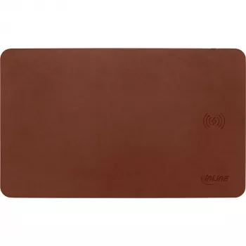 InLine Mouse pad, wireless charging, 370x225x7mm, brown