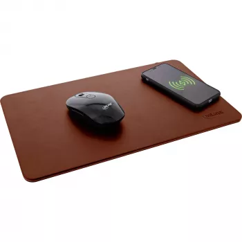 InLine Mouse pad, wireless charging, 370x225x7mm, brown