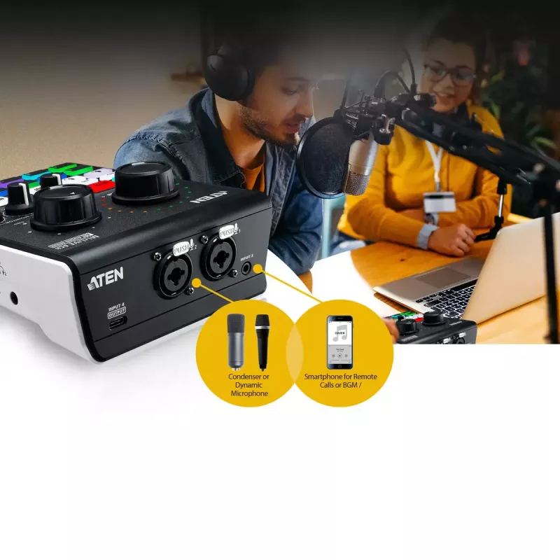 Audio Mixer ATEN MicLIVE 6-CH 6 Channels 24 bit 96 kHz
