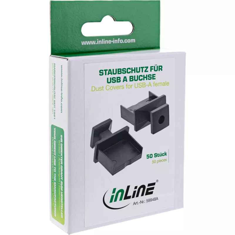 Dust Covers for USB-A female InLine 59948A black 50 pcs