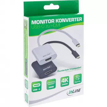 InLine USB Display converter, USB-C male to HDMI female (DP Alt Mode), 4K/60Hz