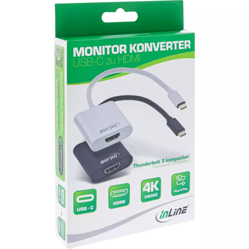 InLine USB Display converter, USB-C male to HDMI female (DP Alt Mode), 4K/60Hz