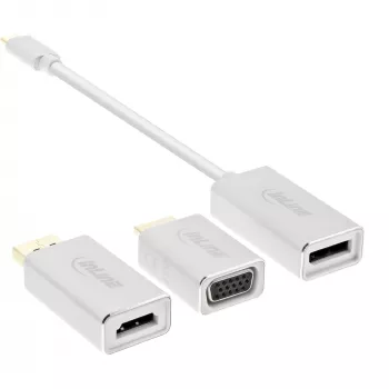 InLine USB Display Converter Set 6-in-1, 4K/60Hz silver