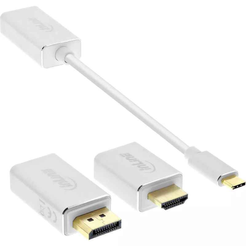 InLine USB Display Converter Set 6-in-1, 4K/60Hz silver