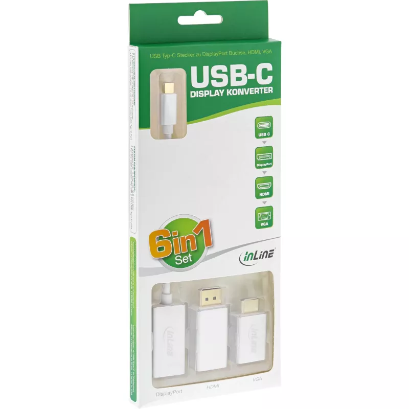 InLine USB Display Converter Set 6-in-1, 4K/60Hz silver