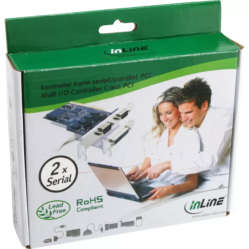 InLine PCI Multi I/O Controller Card 2 DB9 Serial Ports